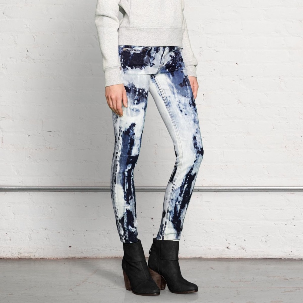 Rag & Bone Rivera Tie-Dyed Stretch Skinny Jeans 26